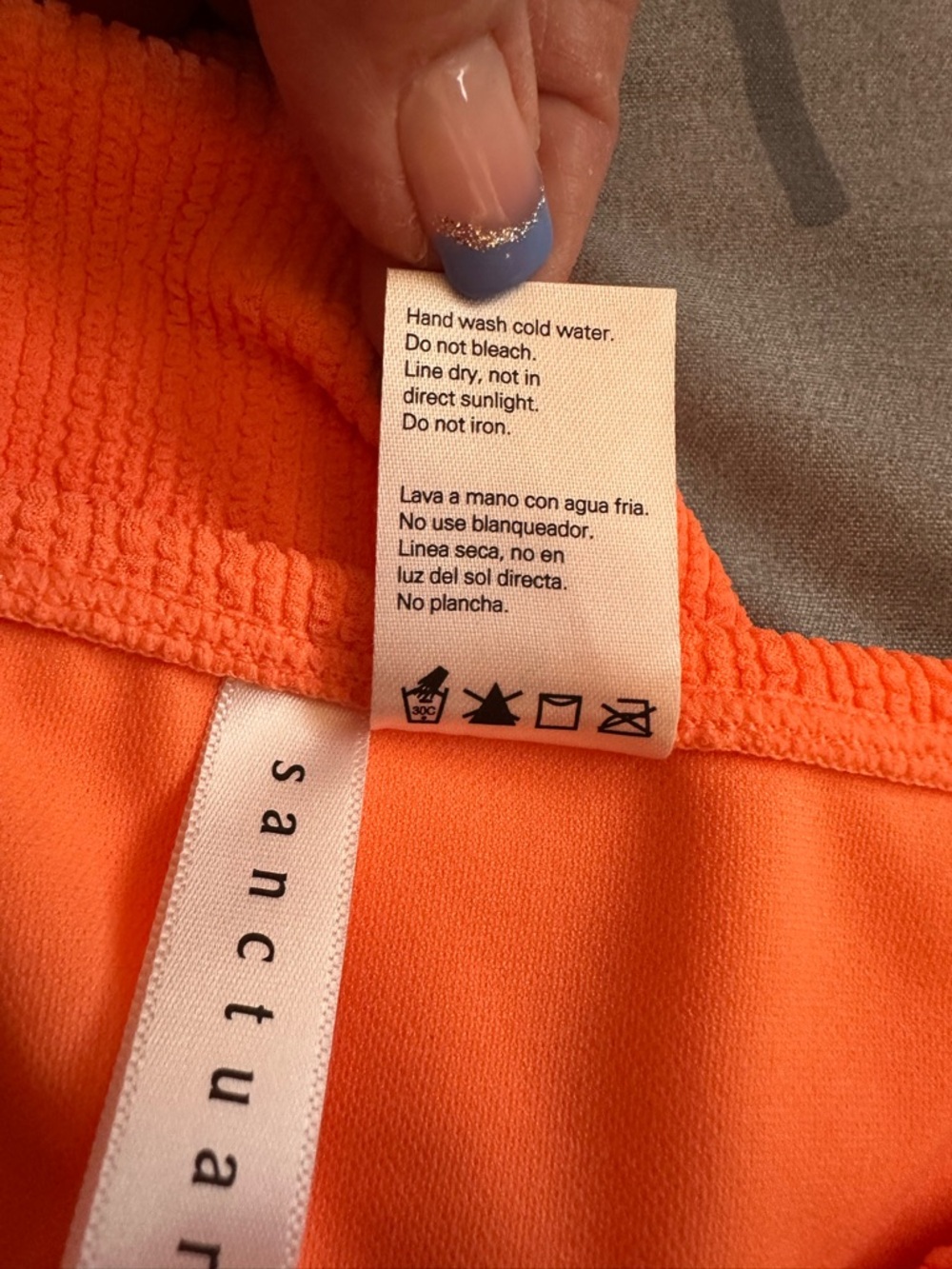 NWOT Sanctuary Orange Textured Bikini Top and Bottom Sz S - Picture 7 of 9